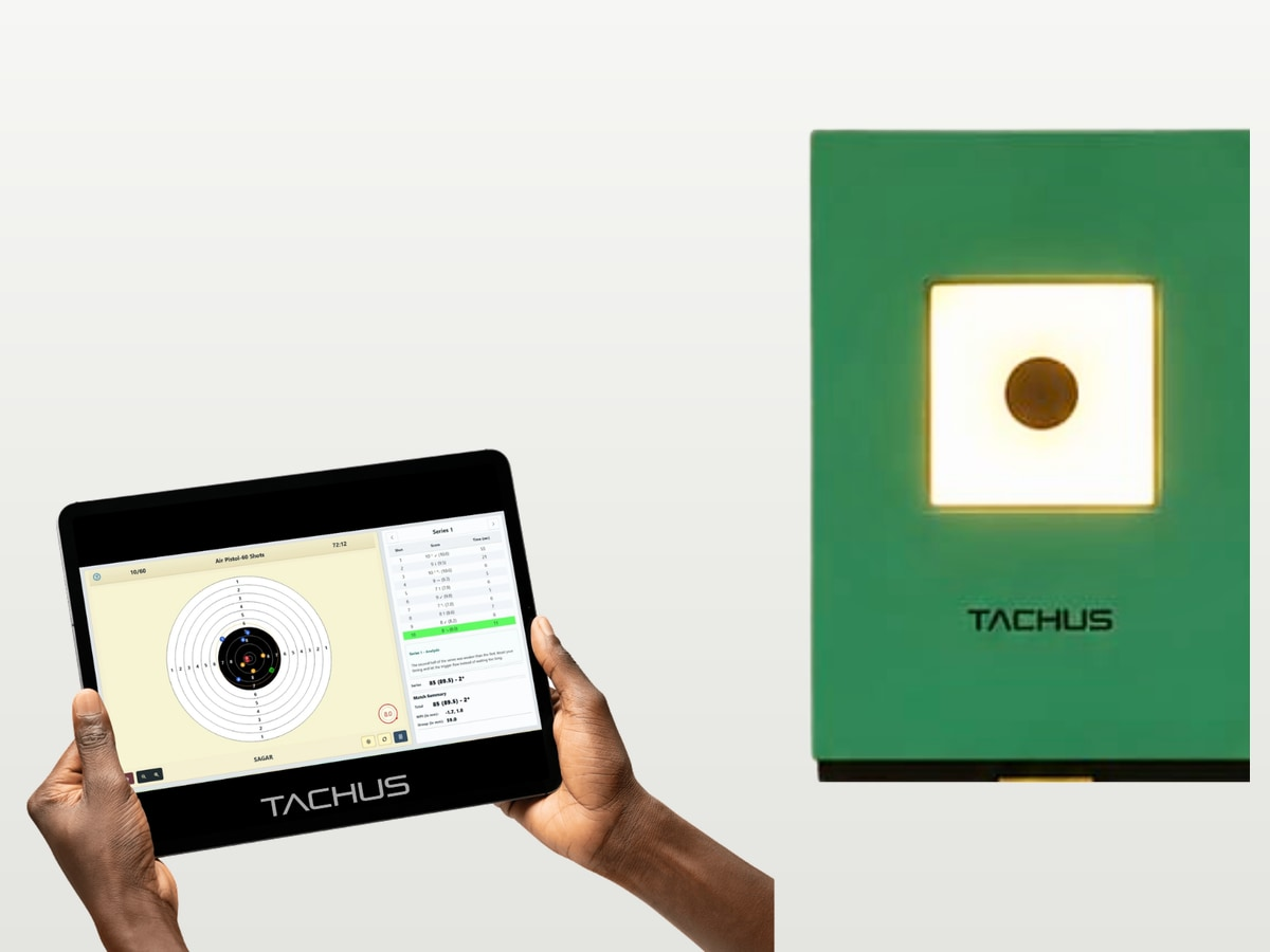 TACHUS electronic target with a digital score display